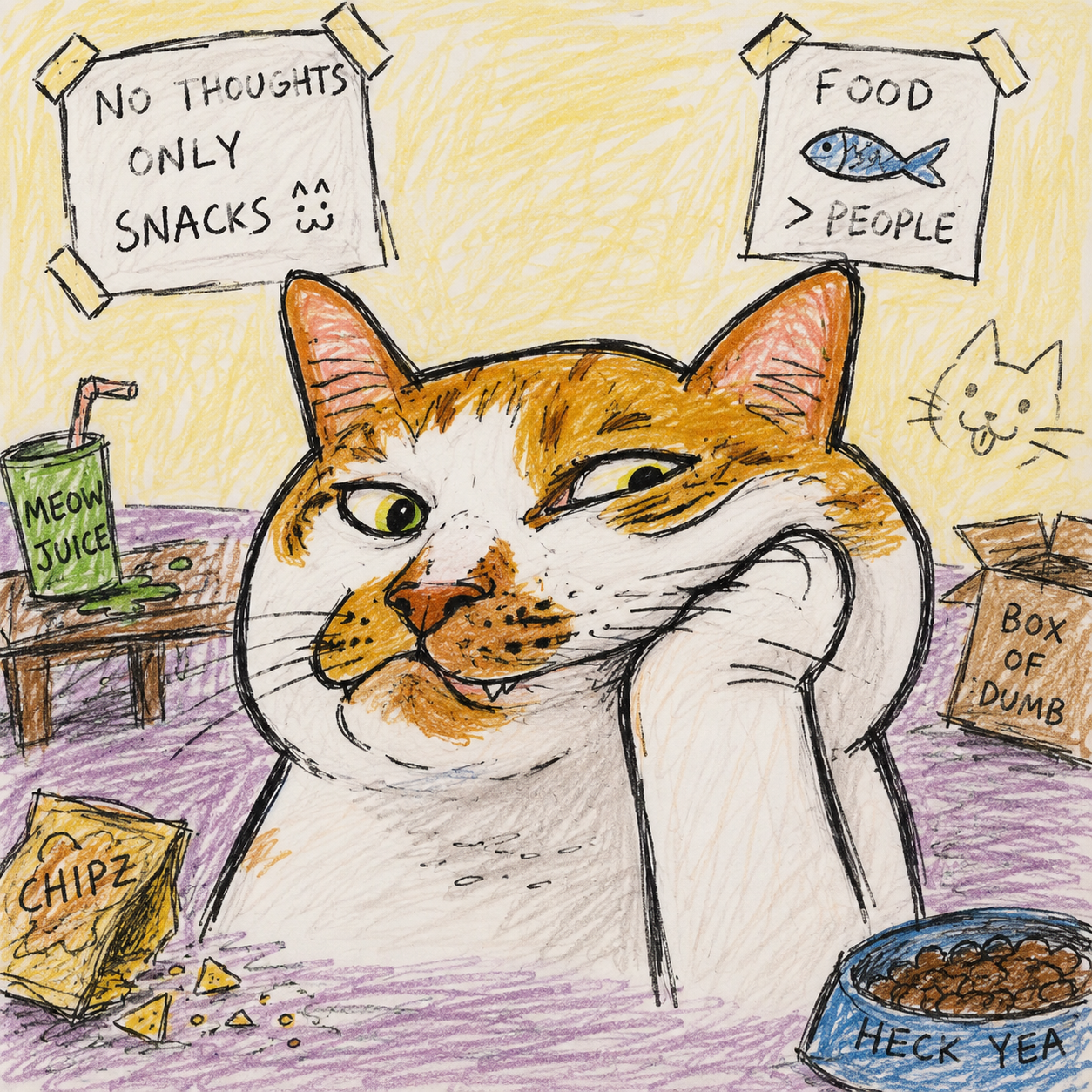 搞笑丑萌迷因涂鸦风格猫咪·GPT Image 2 成片
