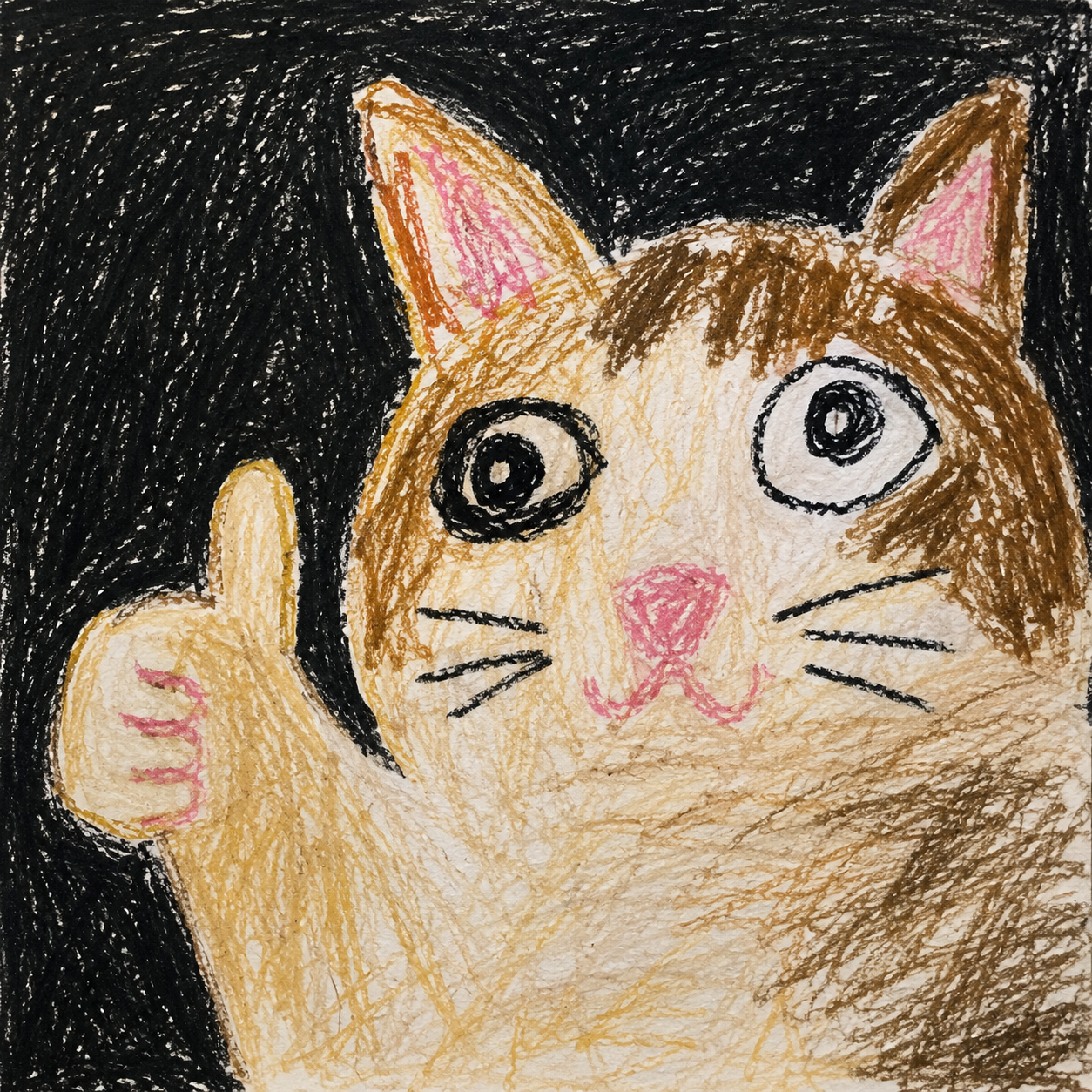 幼儿蜡笔涂鸦风格猫咪·GPT Image 2 成片