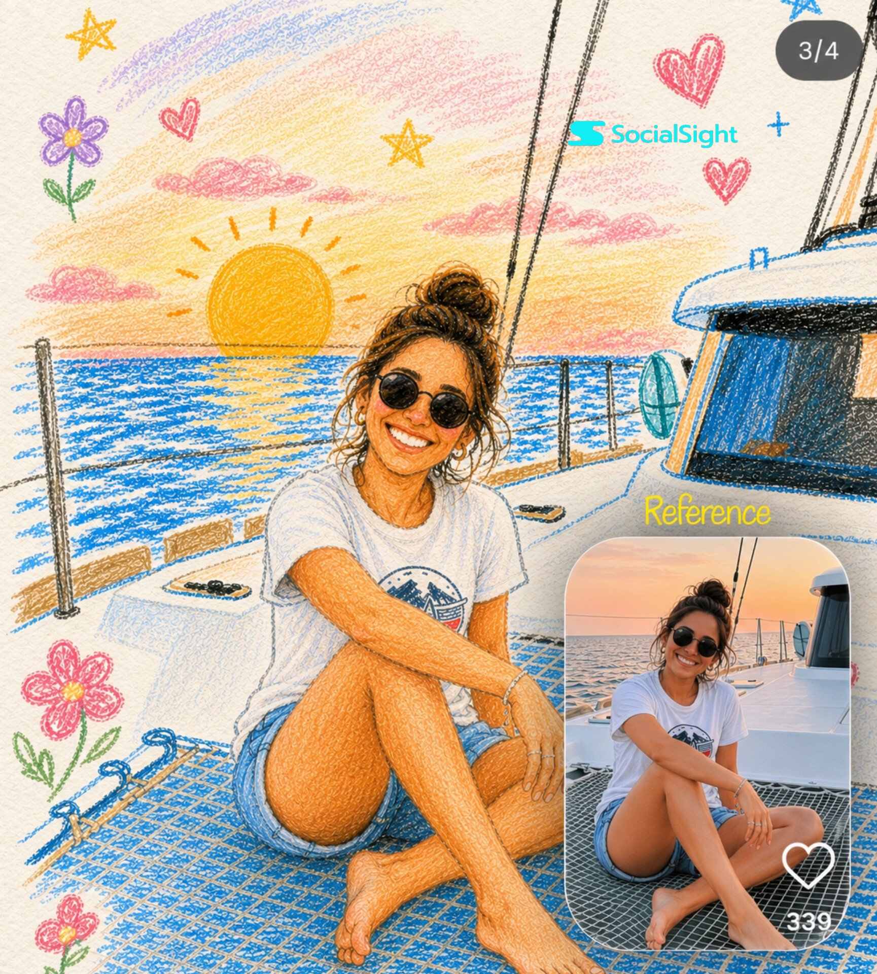 照片转换为彩铅蜡笔插画并带原图对比小窗,GPT Image 2 彩铅蜡笔照片转换成片,来源