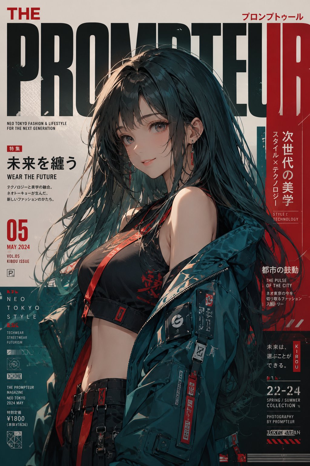 GPT Image 2 新东京赛博时尚杂志封面成片,可复制 Prompt 用于日式社论视觉