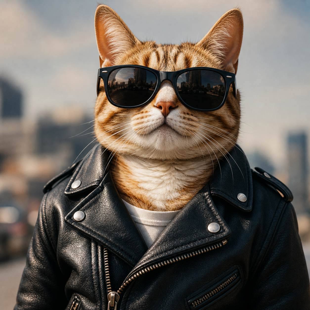 戴墨镜的潮酷猫咪 AI 图