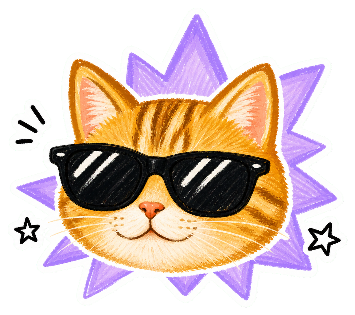戴墨镜的猫咪 AI 图